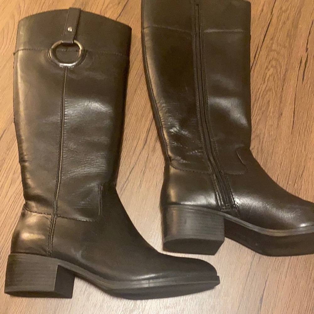 COPY - Alfani Black Leather Knee High Riding Boot 8M